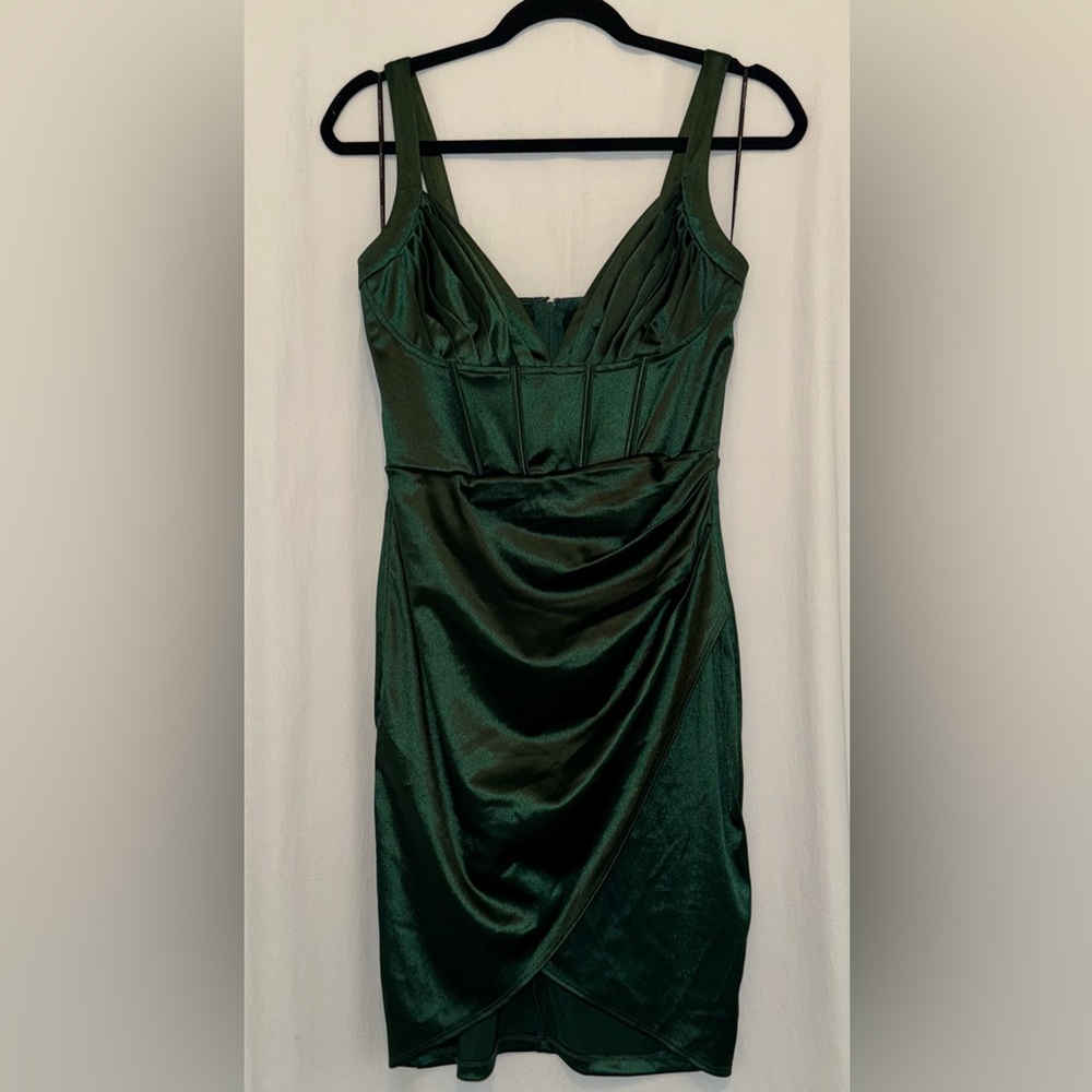 Symphony Strapless Dark Green Dress